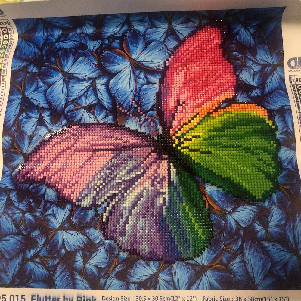 Diamond dots  butterfly picture complete without frame